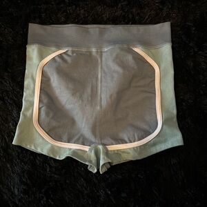 FP Movement by Free People Gray and Green Bike Shorts